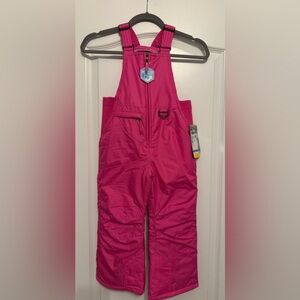 Vibrant Pink Kids Snow Overalls